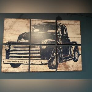 Vintage truck wall decor-wood